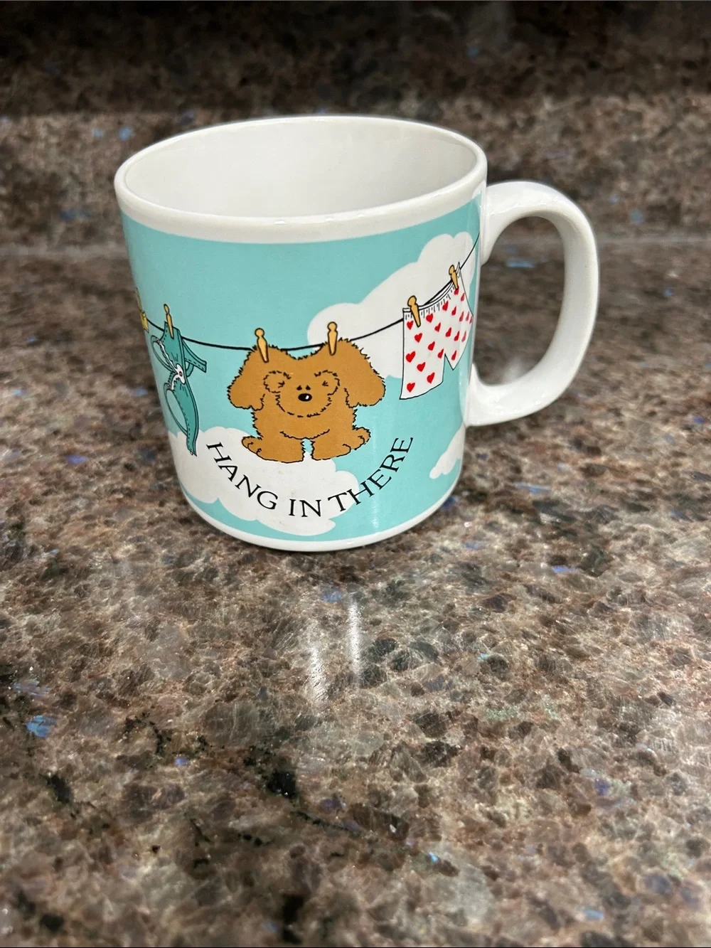 Hang In There Blue Ceramic Mug